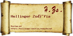 Hellinger Zsófia névjegykártya